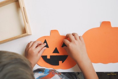 Make a face for the jack-o-lantern pumpkin